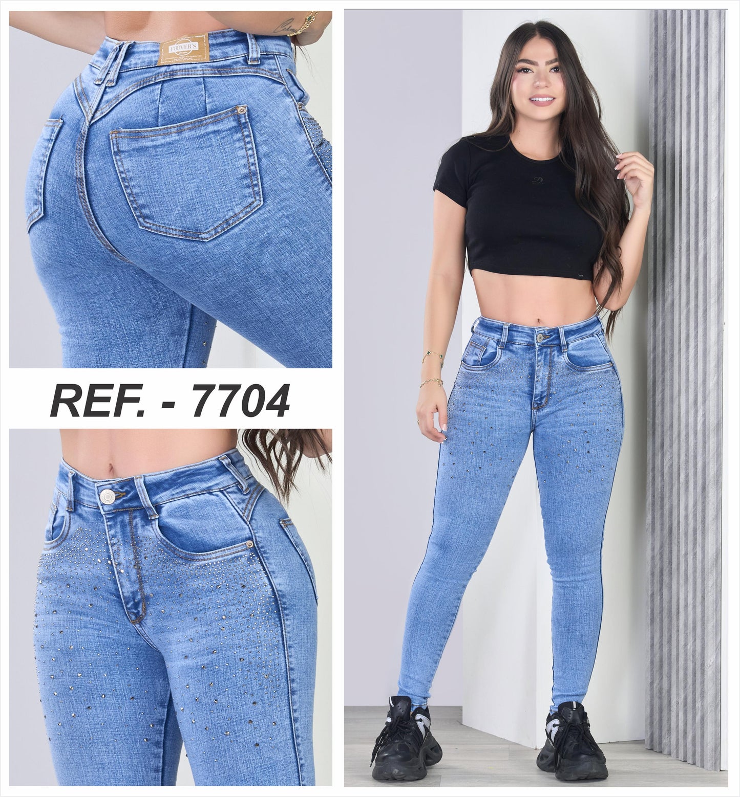 JEANS SKINNY CON BRILLOS 7704