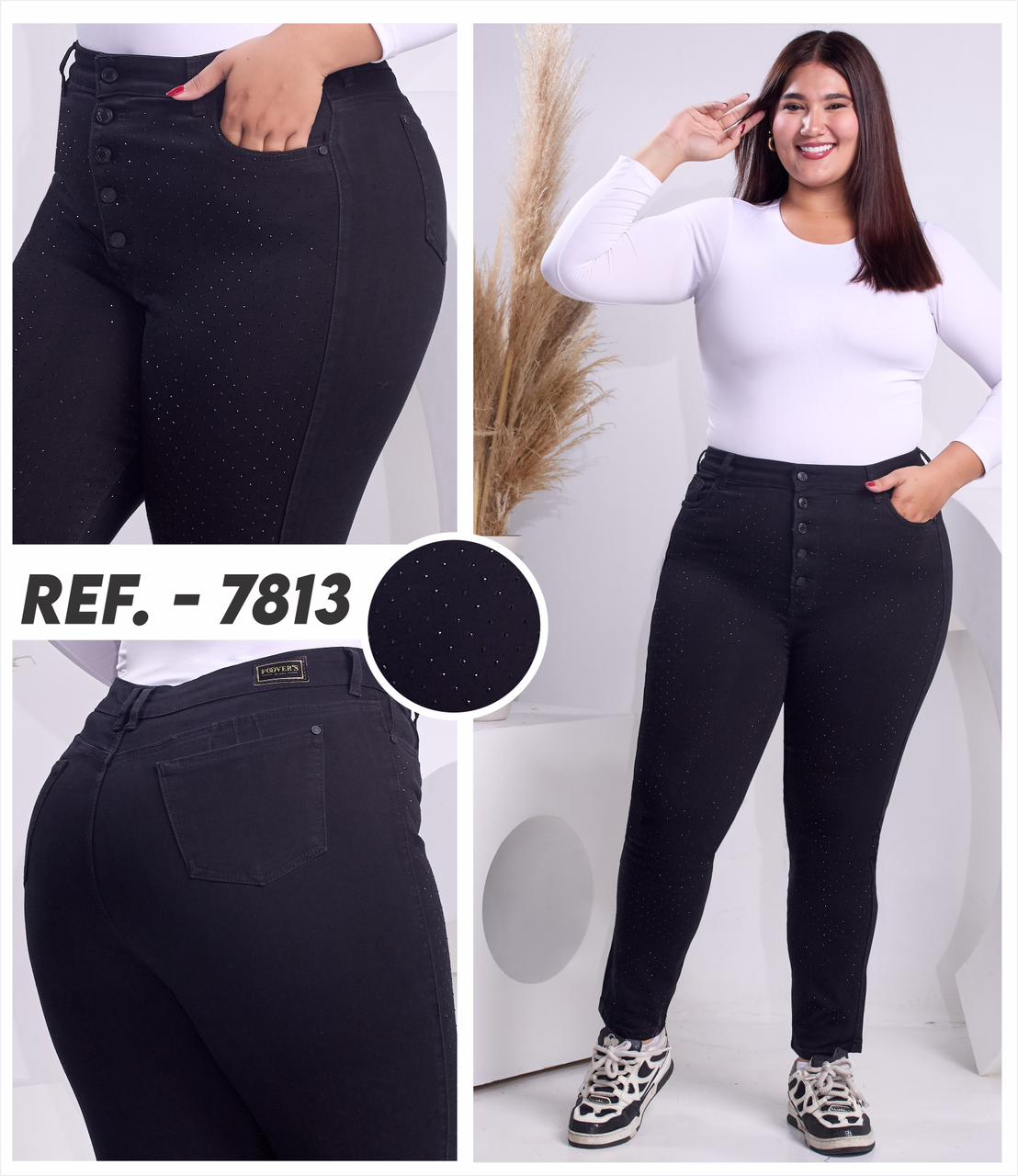 JEANS PLUSS NEGRO CLASICO 7813