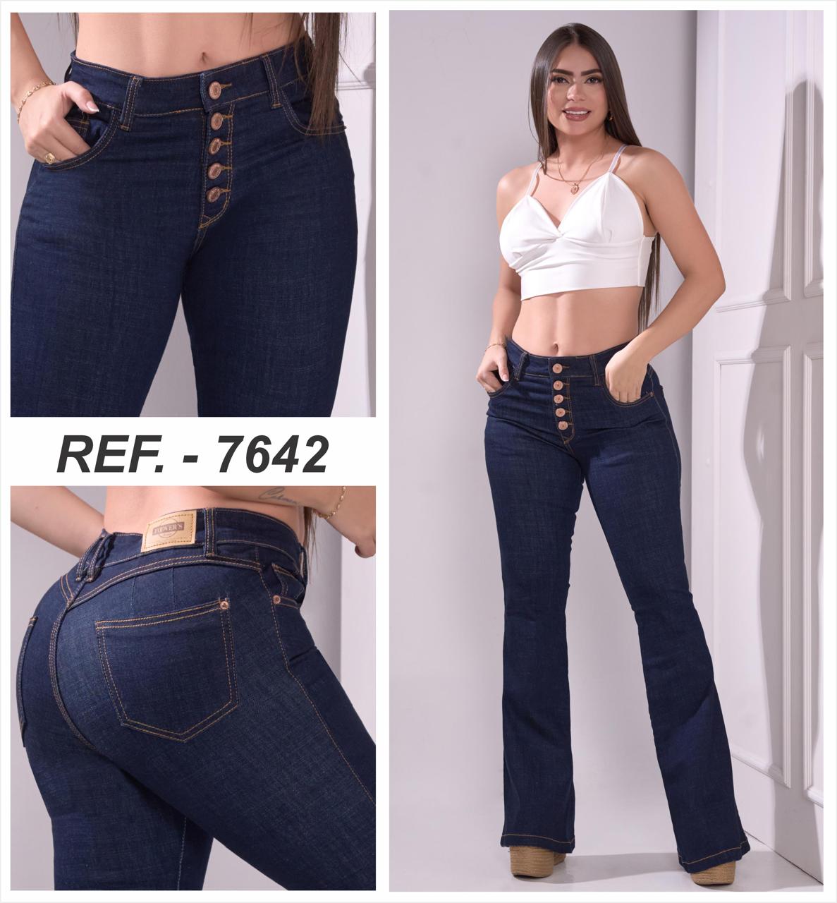 JEANS BOTA CAMPANA PETROLIZADO 5 BOTONES 7642