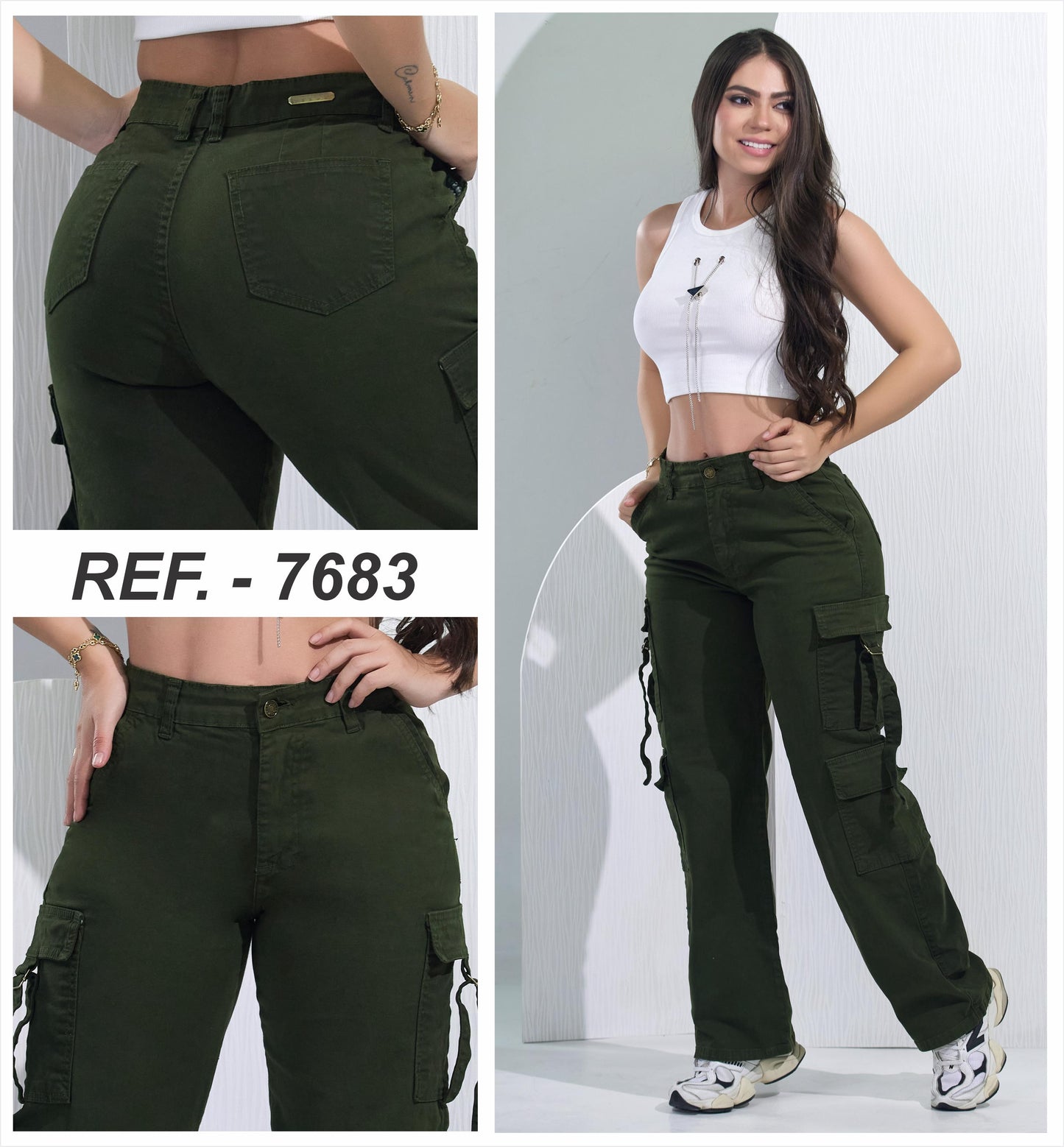 DRILL  TIPO CARGO VERDE MILITAR 7683