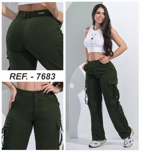 DRILL  TIPO CARGO VERDE MILITAR 7683