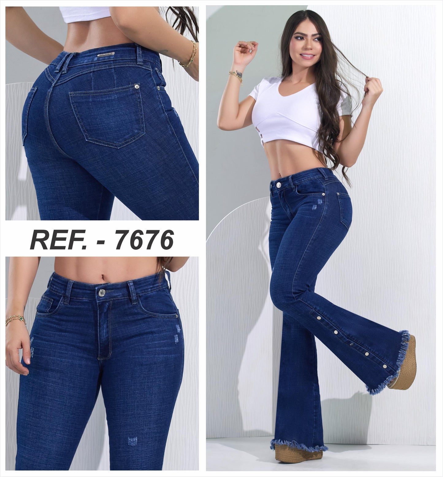 JEANS BOTA CAMPANA  1 BOTON  7676