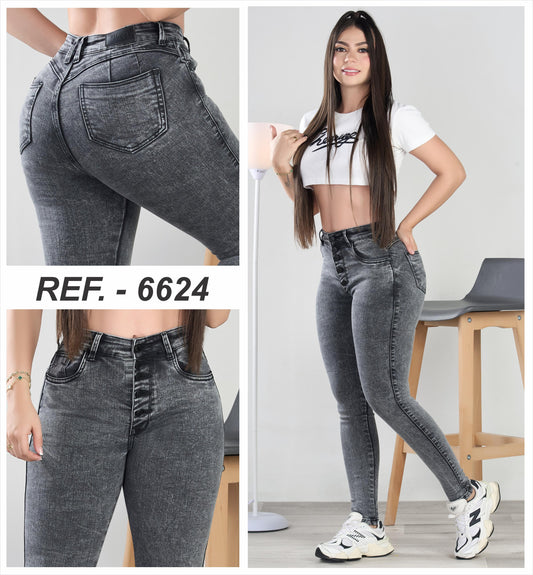 JEANS SKINNY GRIS 6624