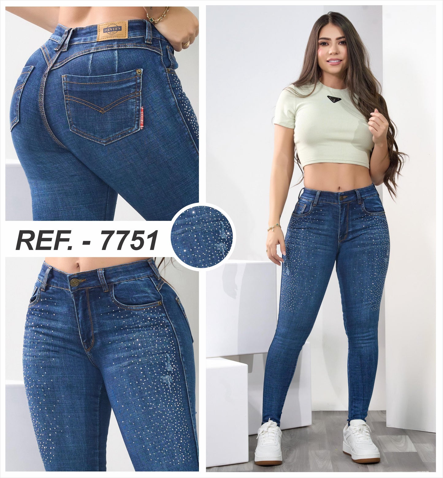 JEANS SKINNY BRILLOS 7751