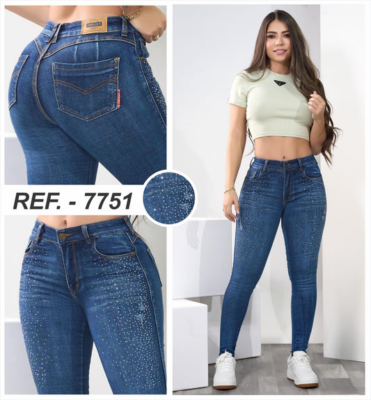 JEANS SKINNY BRILLOS 7751